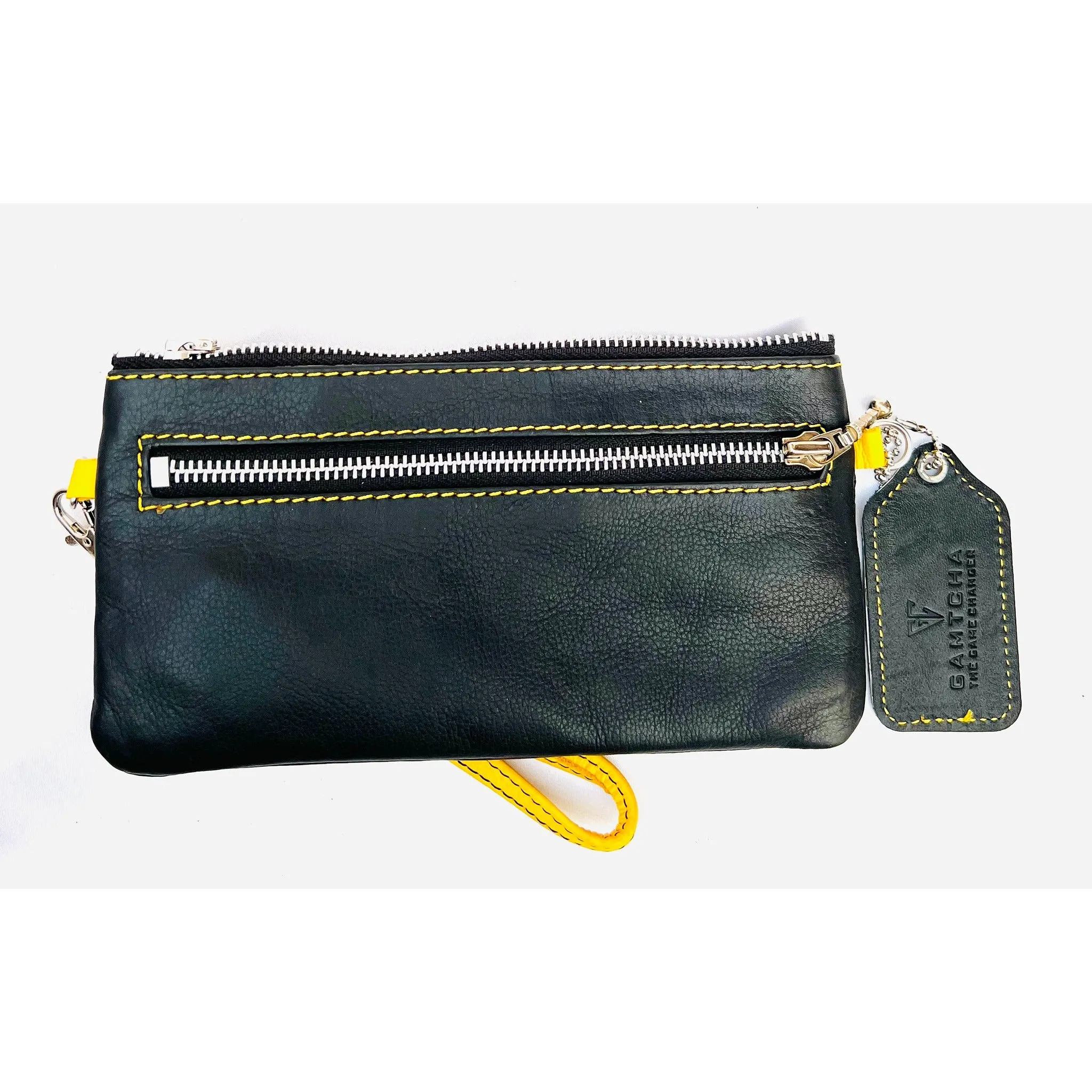 MODERN LEATHER WRISTLET AND CROSSBODY BAG