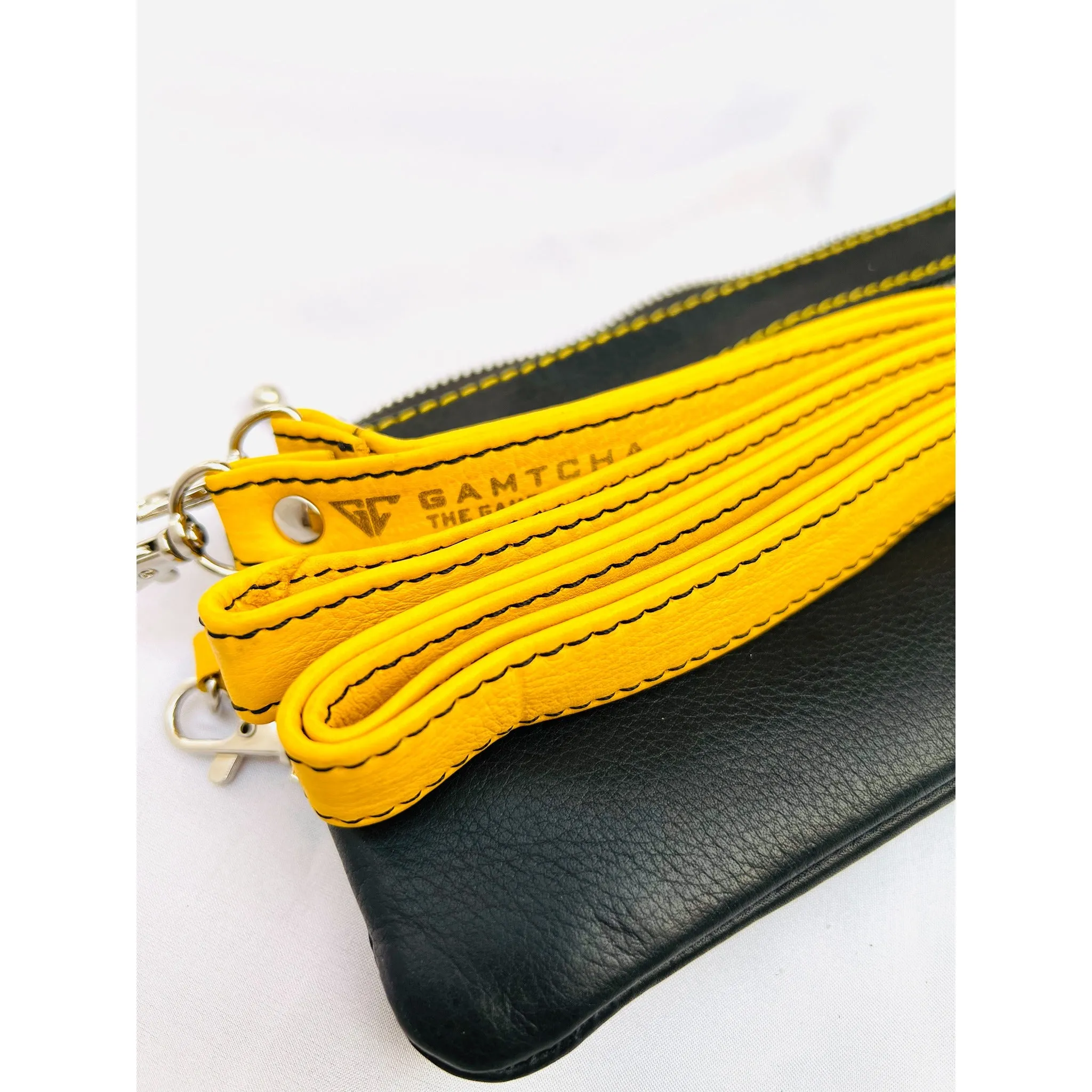 MODERN LEATHER WRISTLET AND CROSSBODY BAG