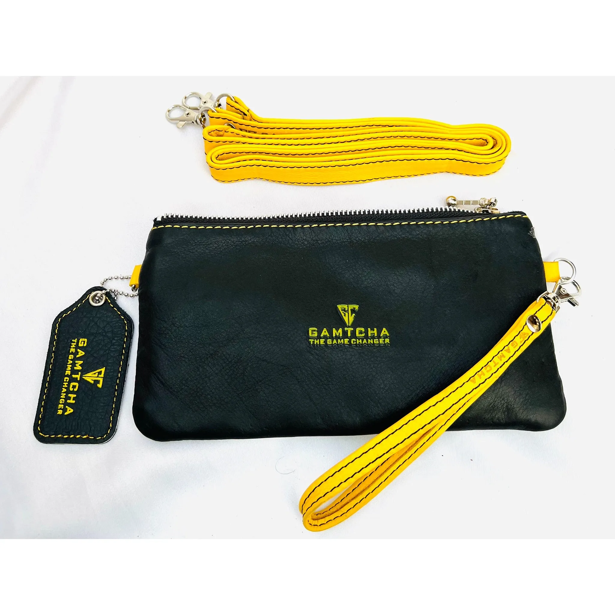 MODERN LEATHER WRISTLET AND CROSSBODY BAG