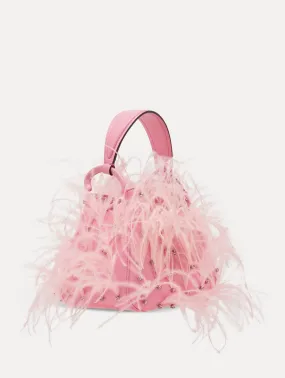 Ostrich Feather O Handle Bag