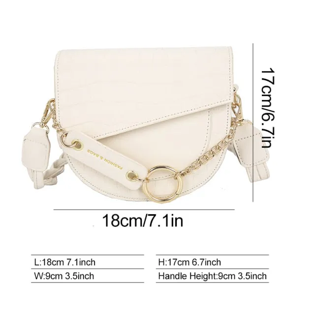 PU Leather Braid & Chain Shoulder Bag