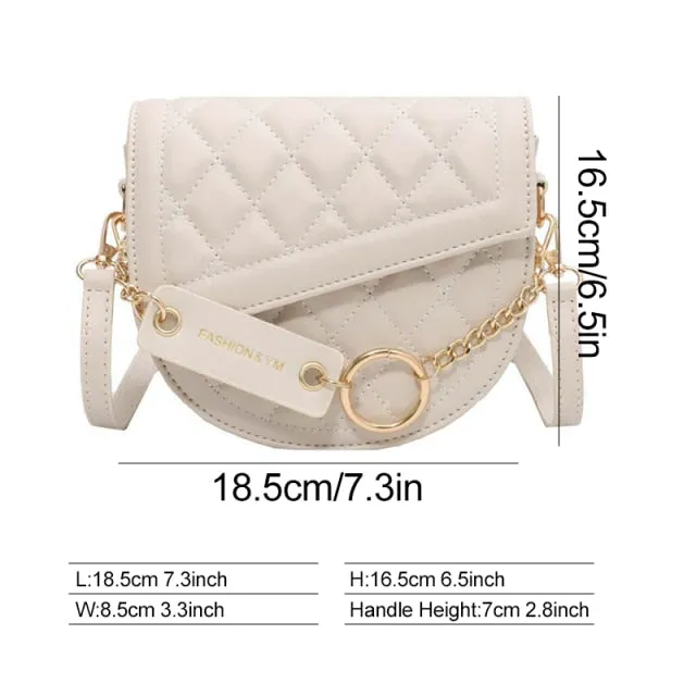 PU Leather Braid & Chain Shoulder Bag