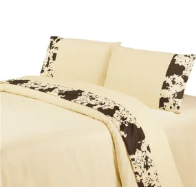 "Cowhide Creme" Western Sheet Set - Twin