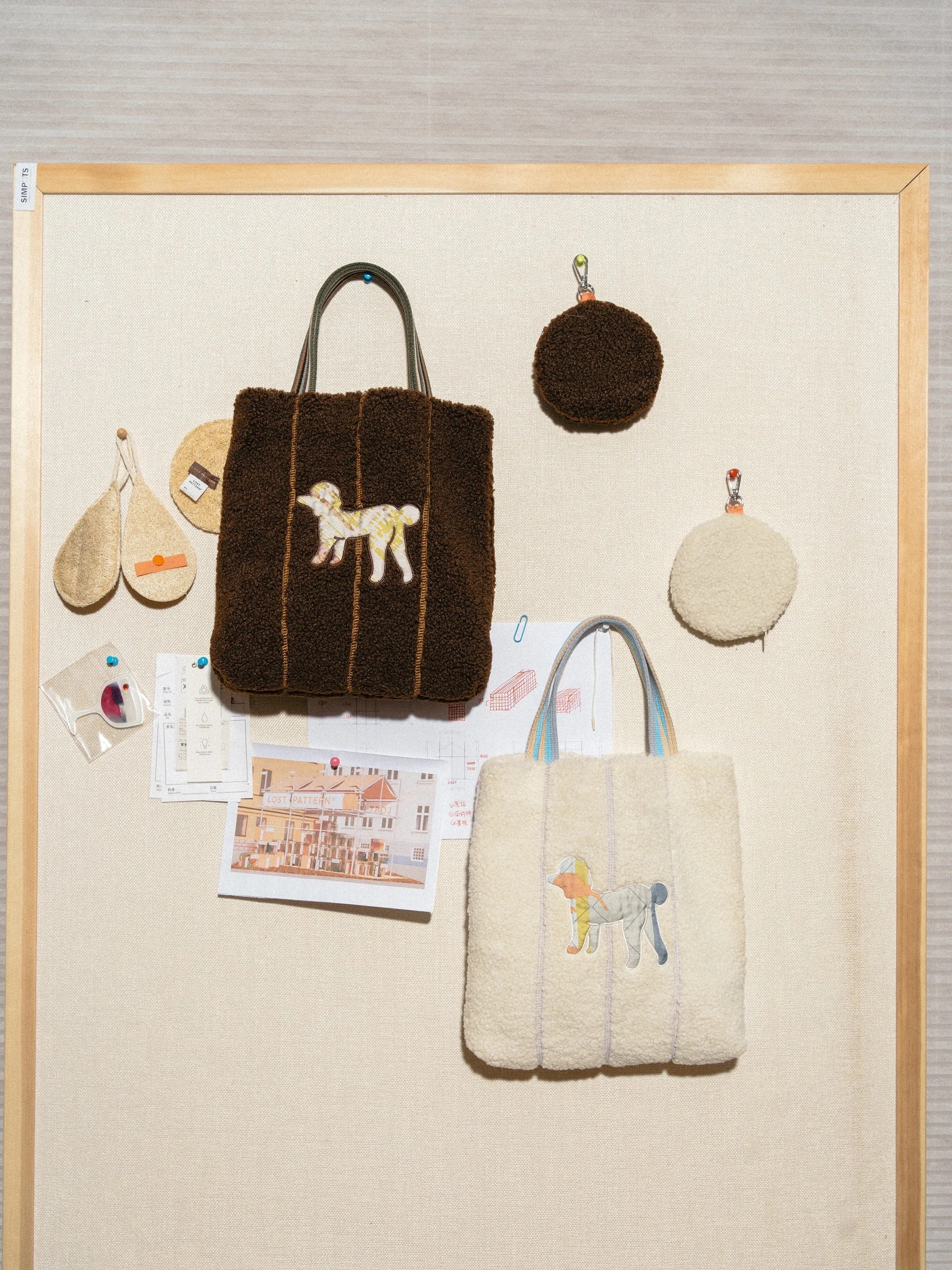 "Pan Pan" Shearling Tote Bag - White