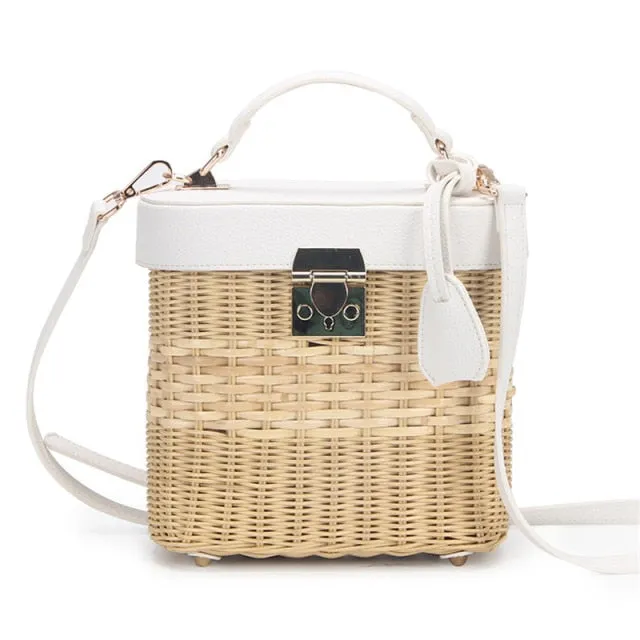 Rattan Straw Crossbody Bag