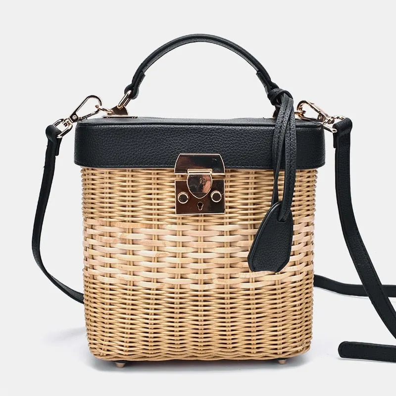 Rattan Straw Crossbody Bag