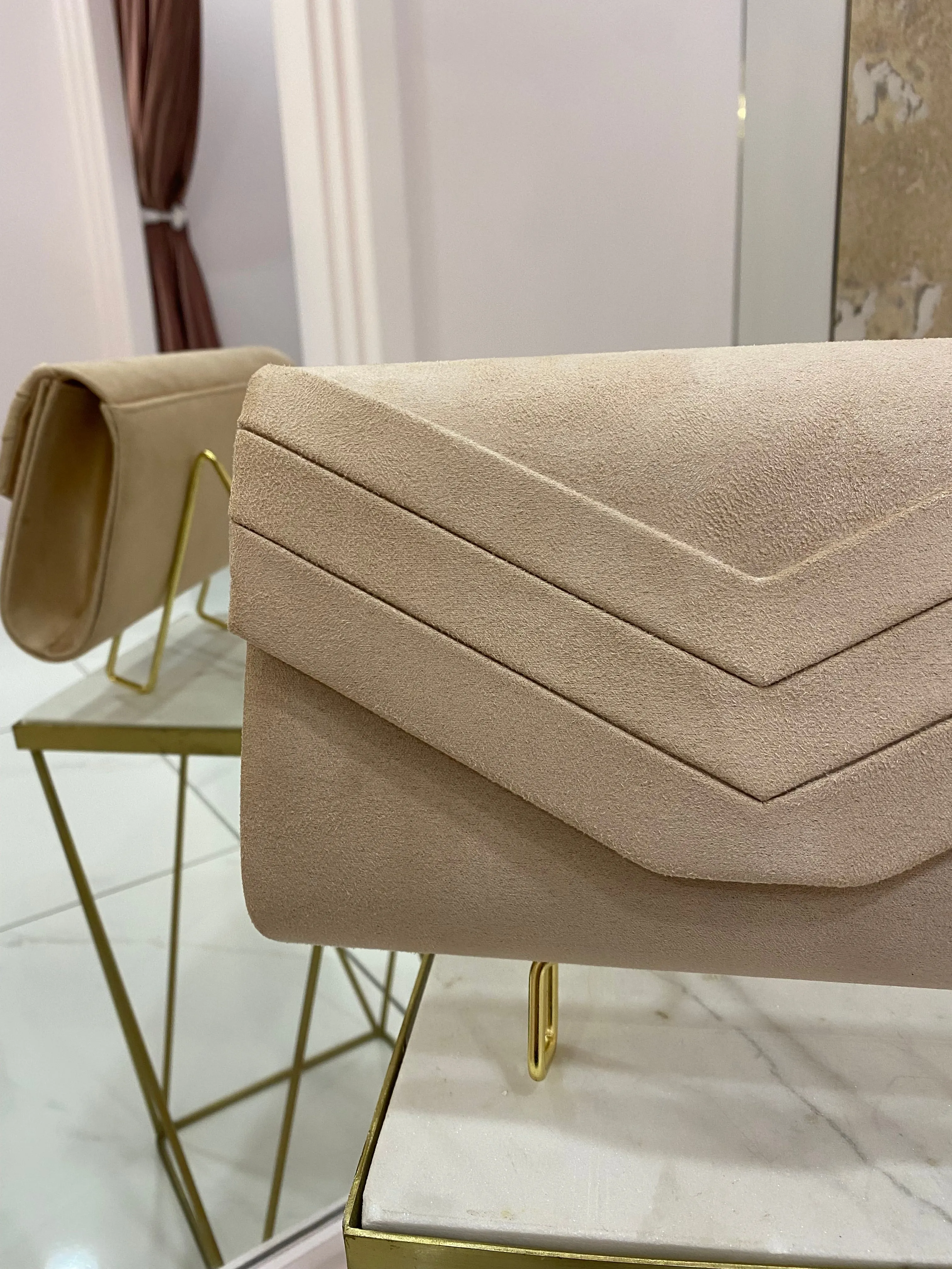 Sara Suede Clutch Bag