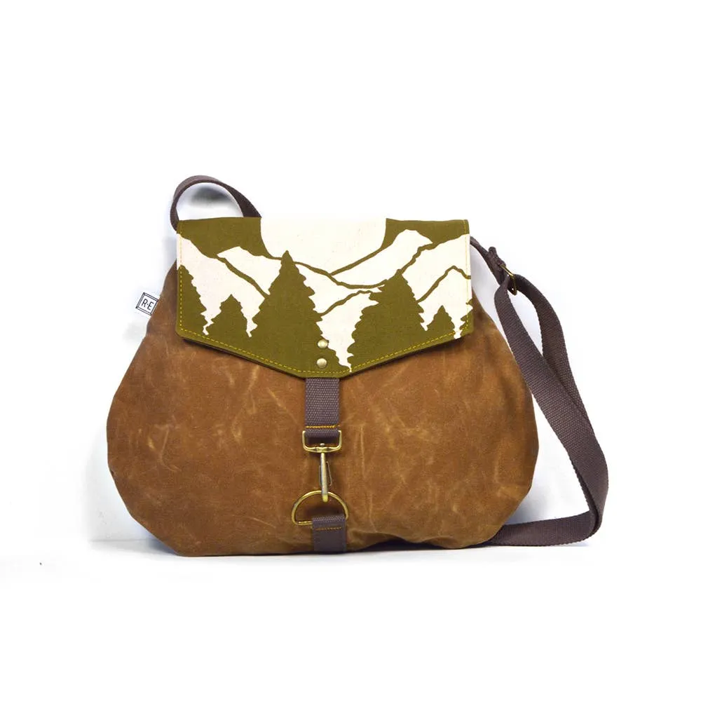 Satchel - Vista // Mountain Print Crossbody Bag-Olive