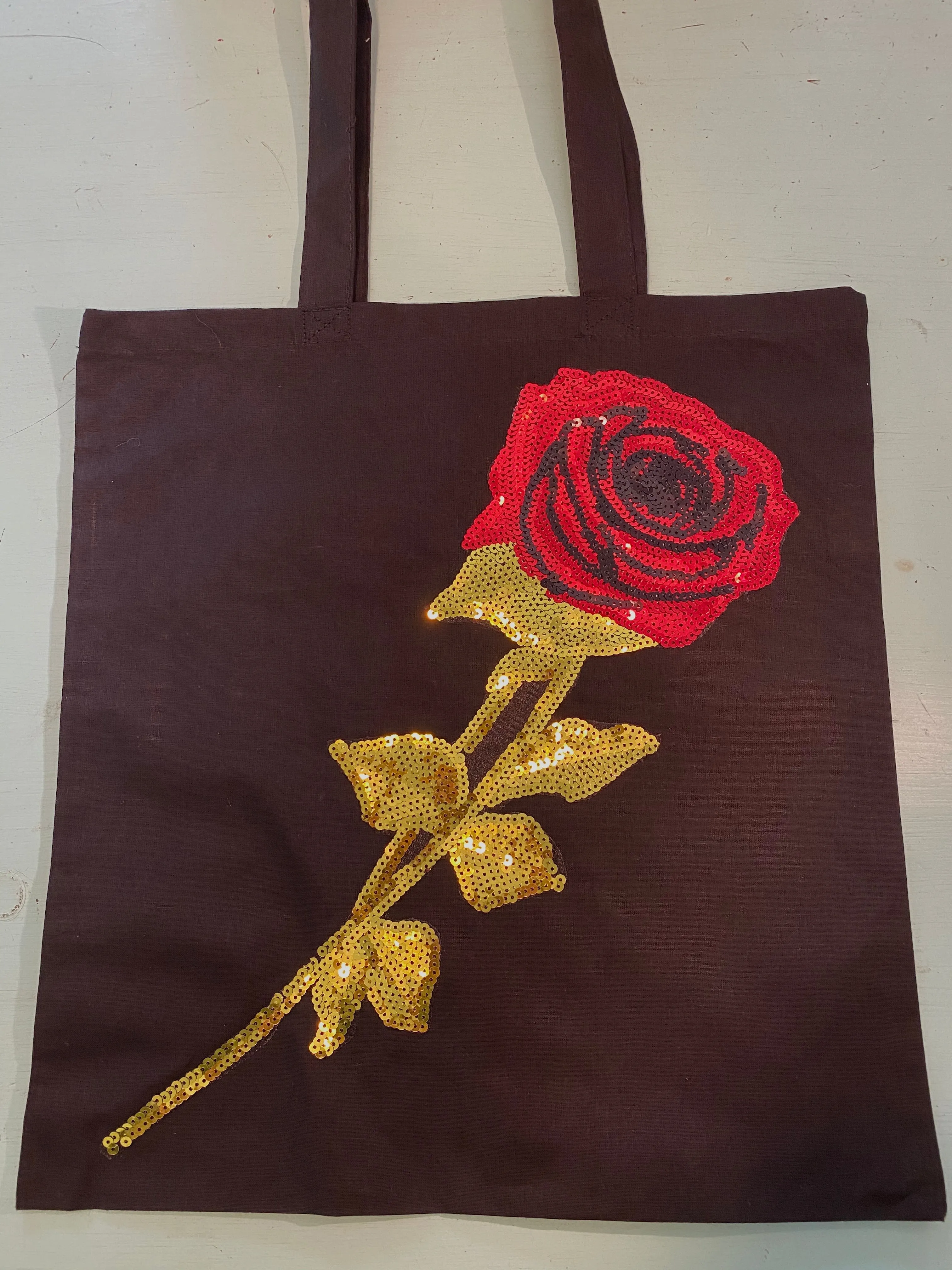 Sequin Red Rose Bag