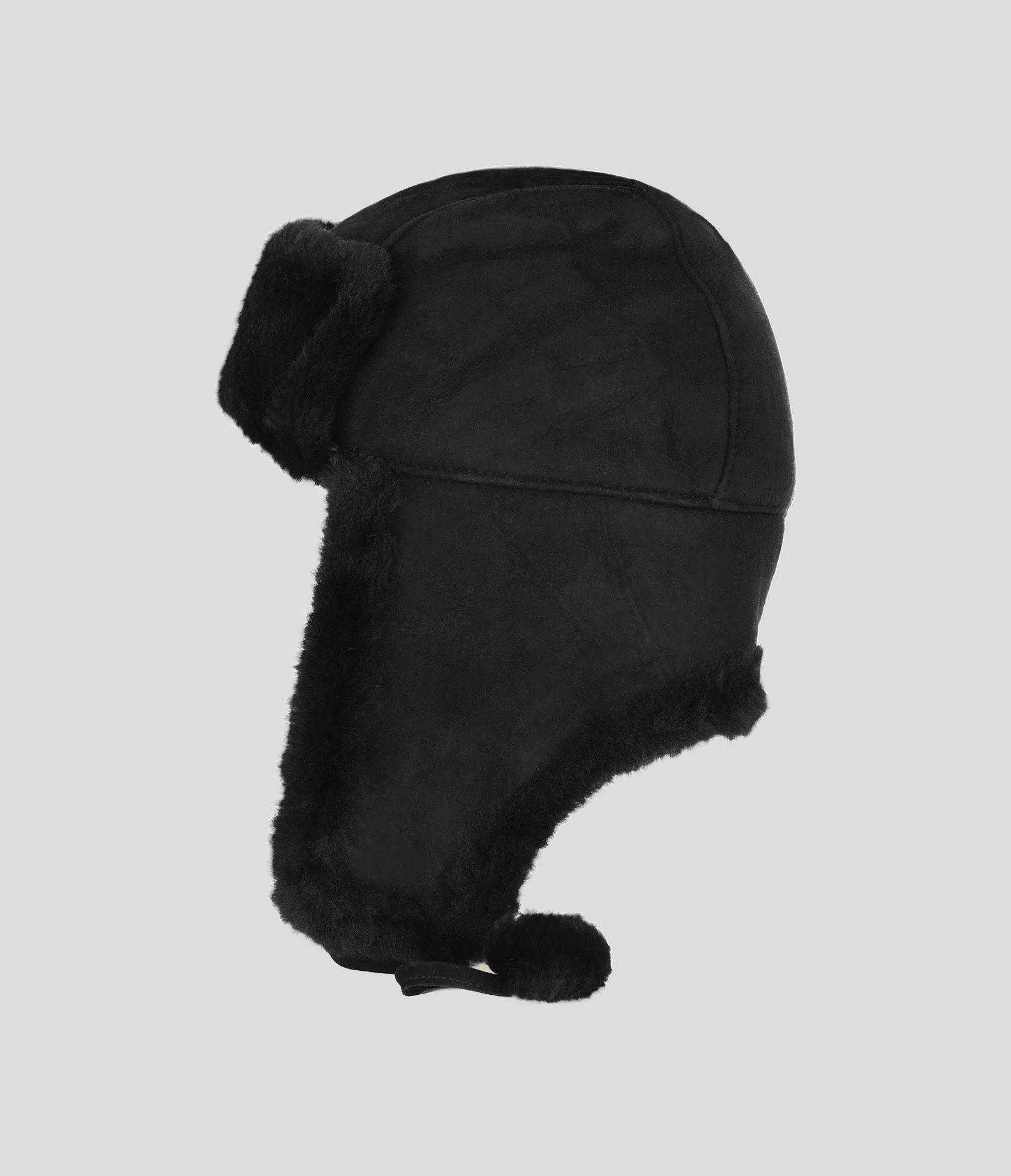 Sheepskin Fur Lined Trapper Hat