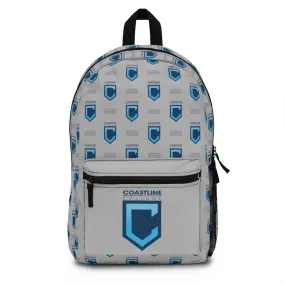 Shield Logo & Waves Light Gray Backpack