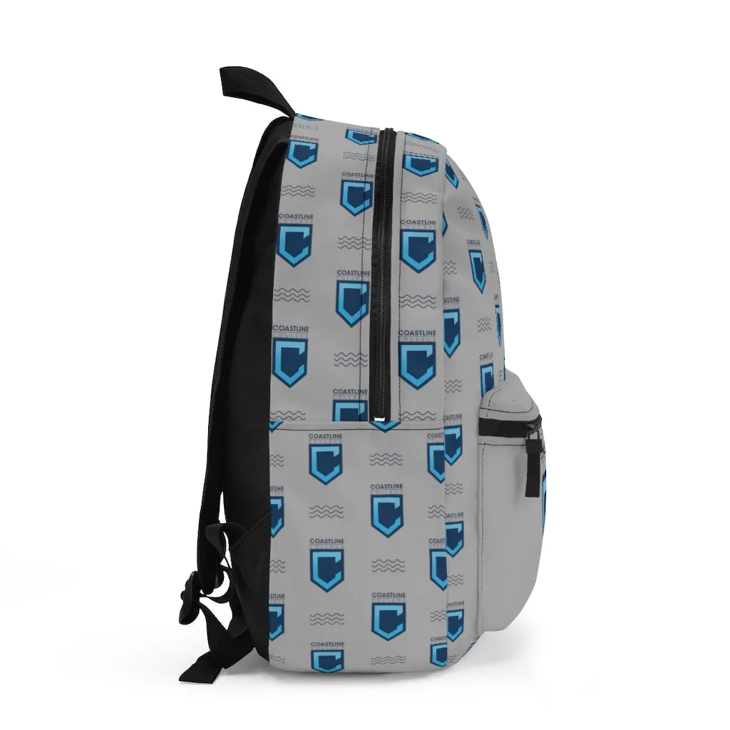 Shield Logo & Waves Light Gray Backpack