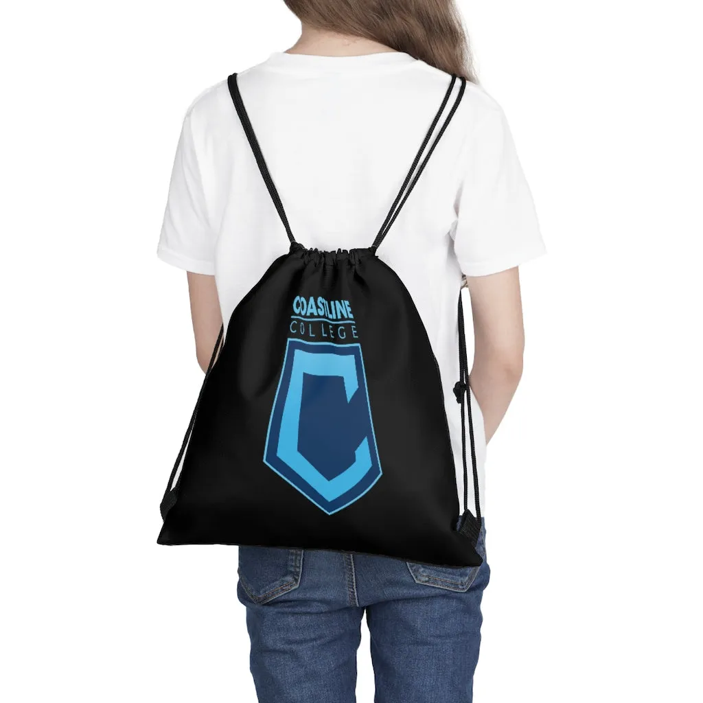 Shield Logo Black Outdoor Drawstring Bag