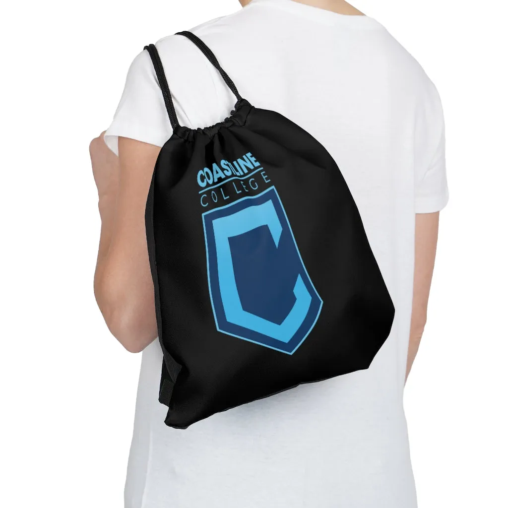 Shield Logo Black Outdoor Drawstring Bag