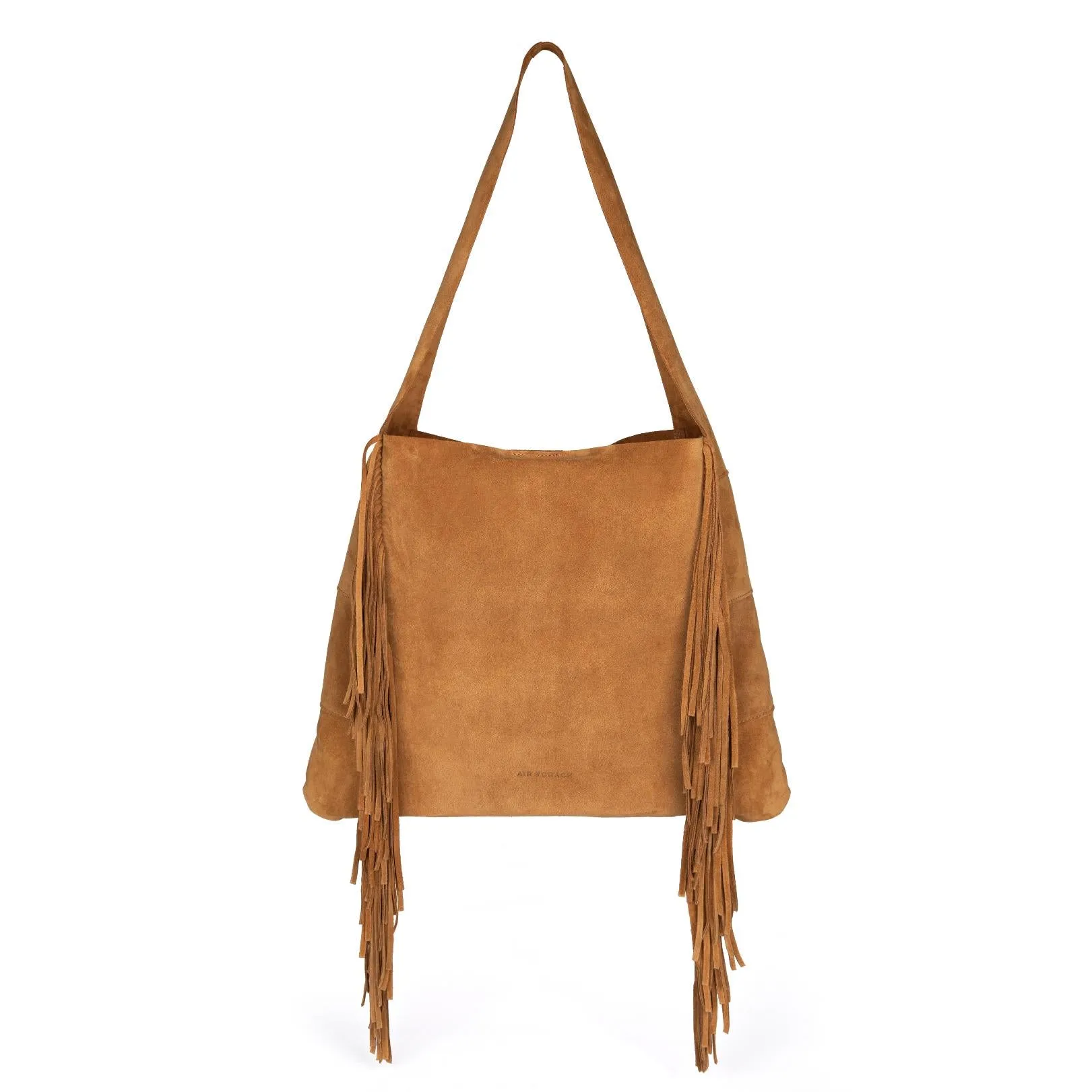 Siena: Tan Suede Fringed Bag