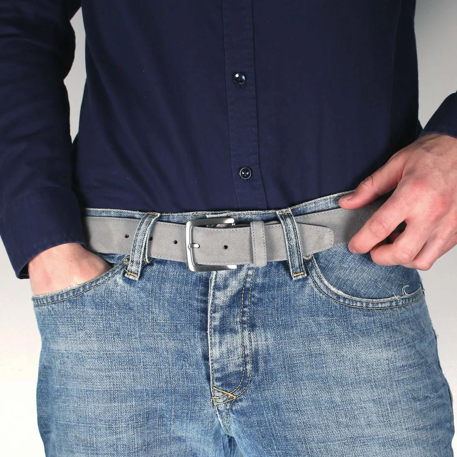 Suede Belt Grey