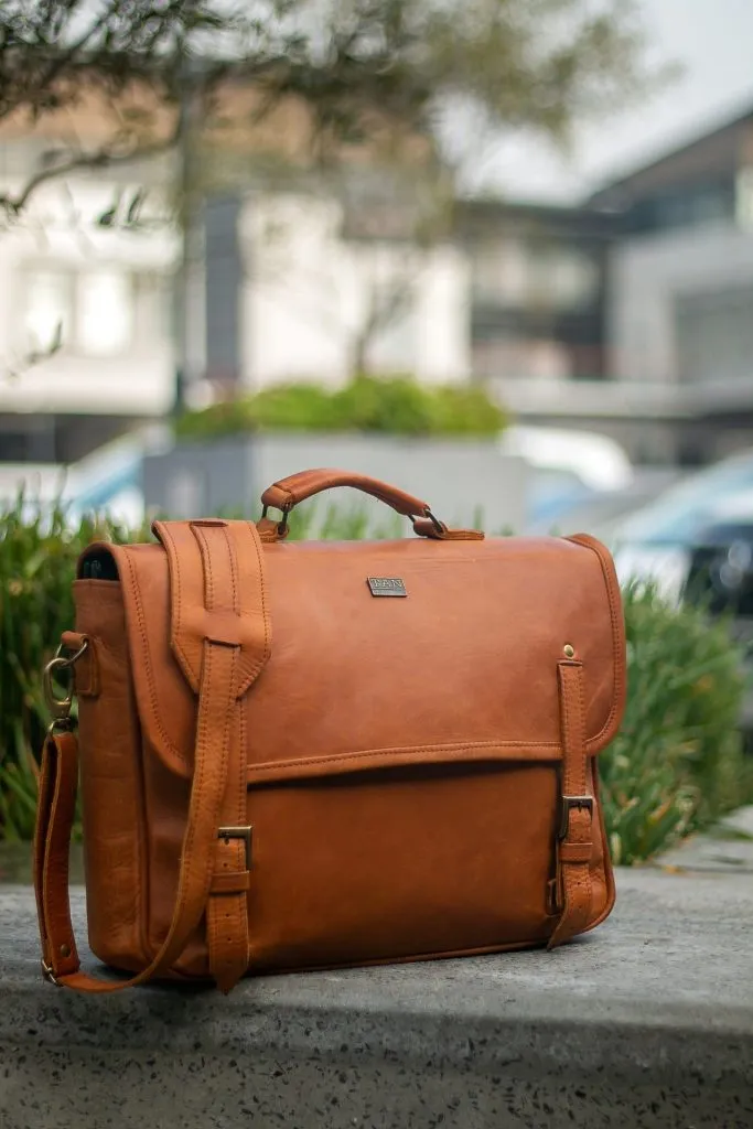 Tan Leather Goods - Alex Laptop Bag | Toffee