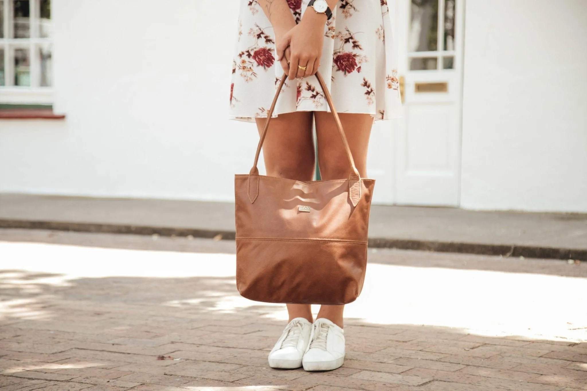 Tan Leather Goods - Ashley Leather Handbag | Pecan