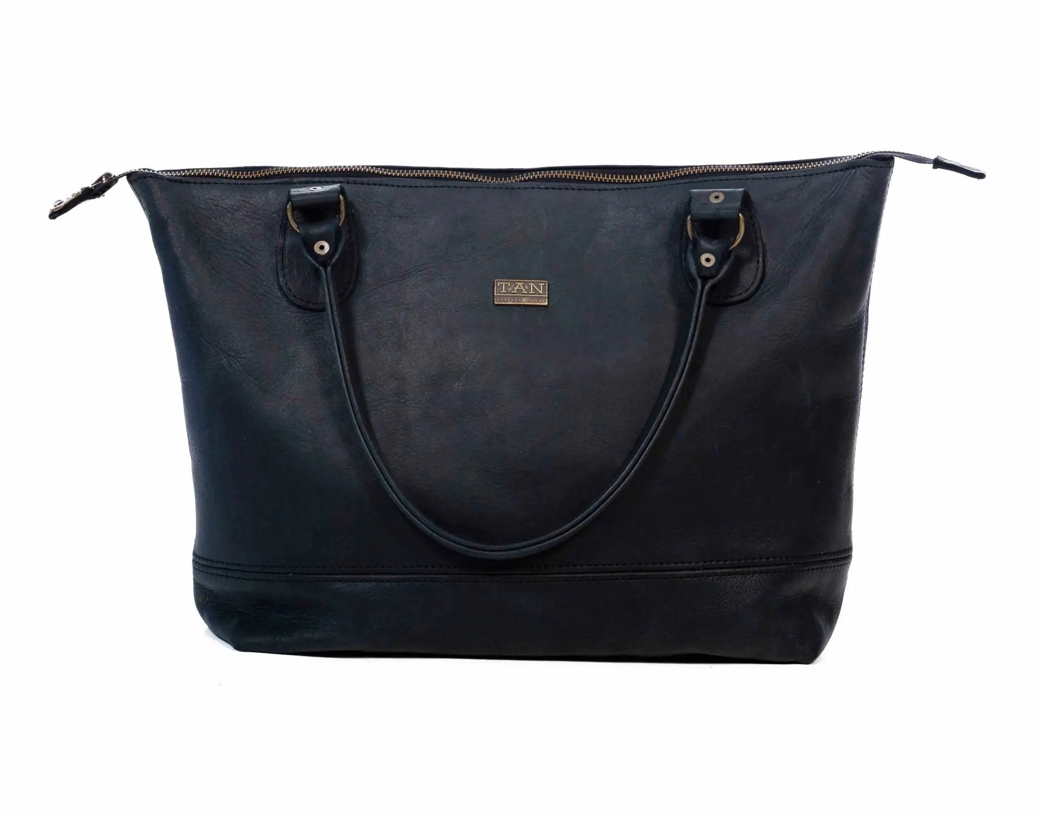 Tan Leather Goods - Daisy Leather Handbag | Black