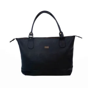 Tan Leather Goods - Daisy Leather Handbag | Black