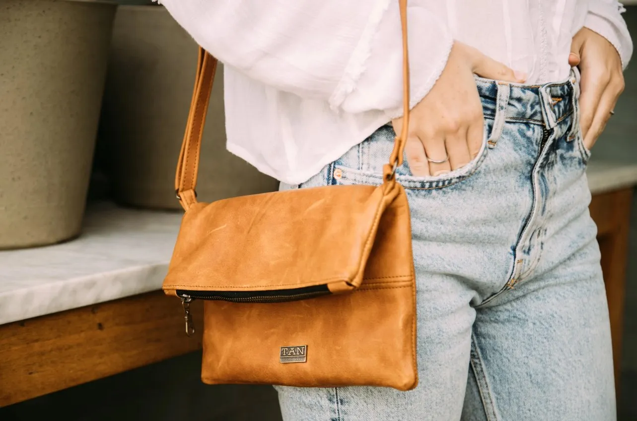 Tan Leather Goods - Nina Leather Sling Bag | Toffee