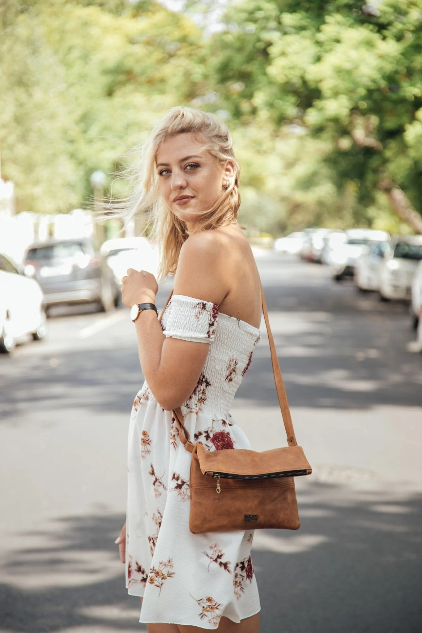 Tan Leather Goods - Nina Leather Sling Bag | Toffee