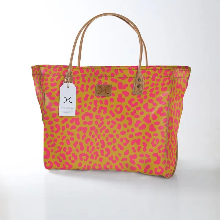 Thandana Laminated Fabric Large Beach Bag