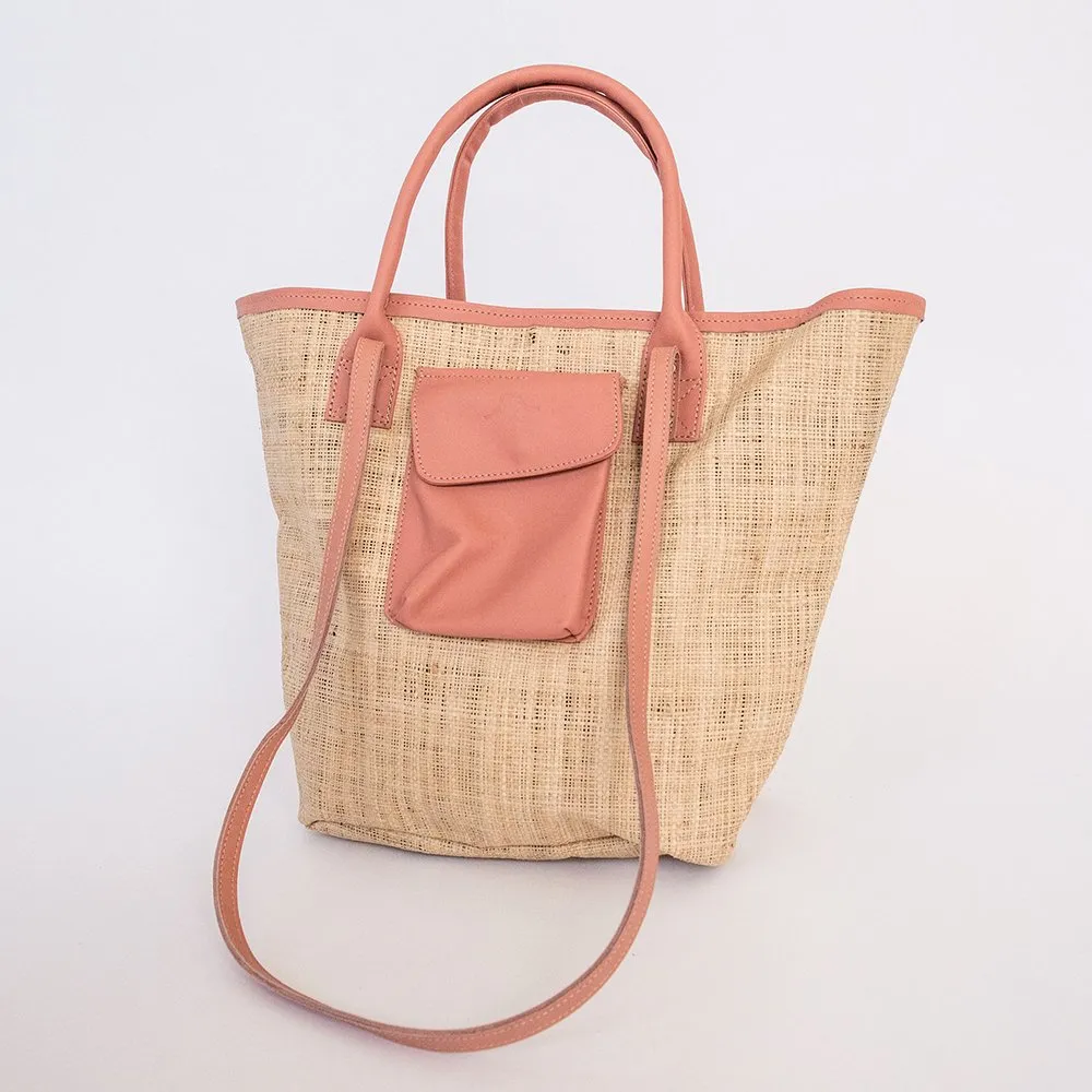 Thandana Maia Weave & Leather Beach Bag