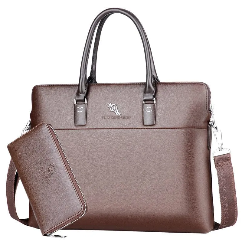 The Maddox Messenger Laptop Shoulder Bag Briefcase - Brown