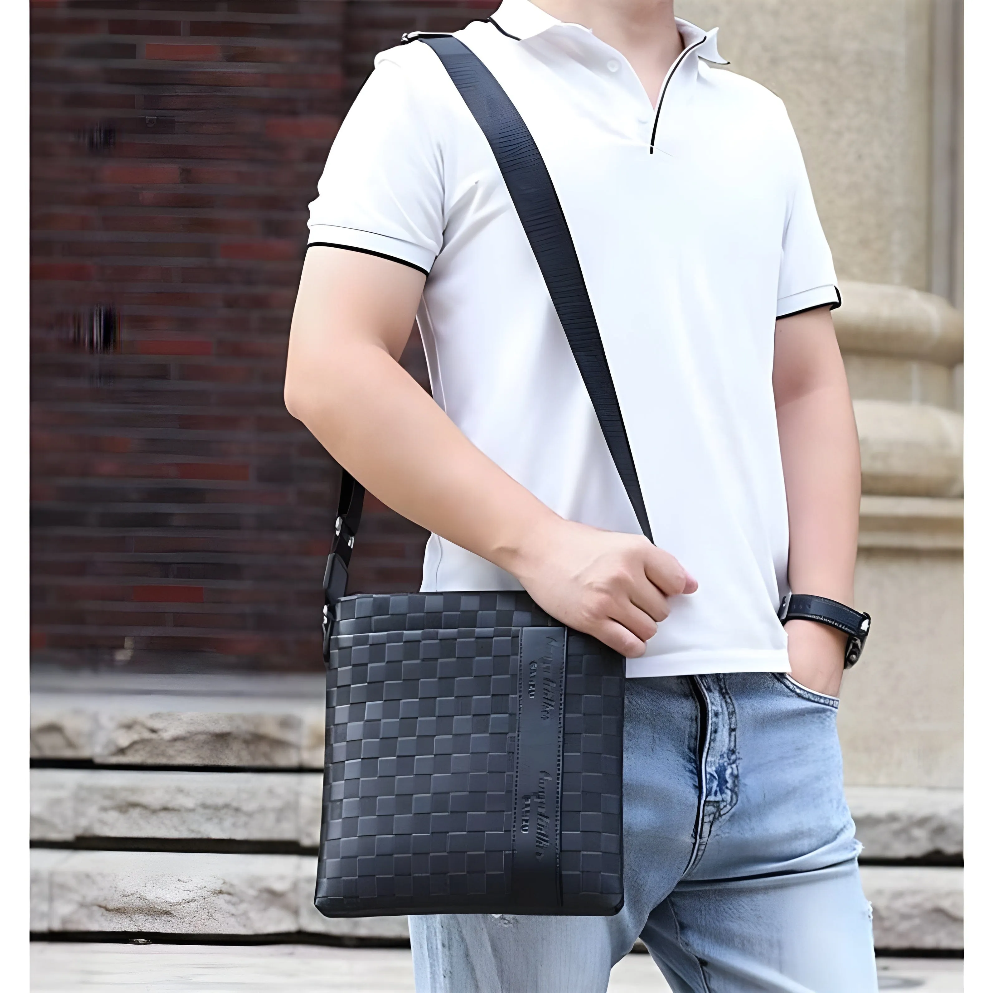 The Marcel Messenger Shoulder Bag - Black