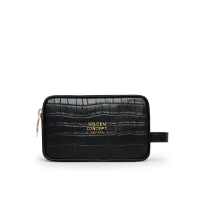 Toiletry Bag / Croco Embossed - Small