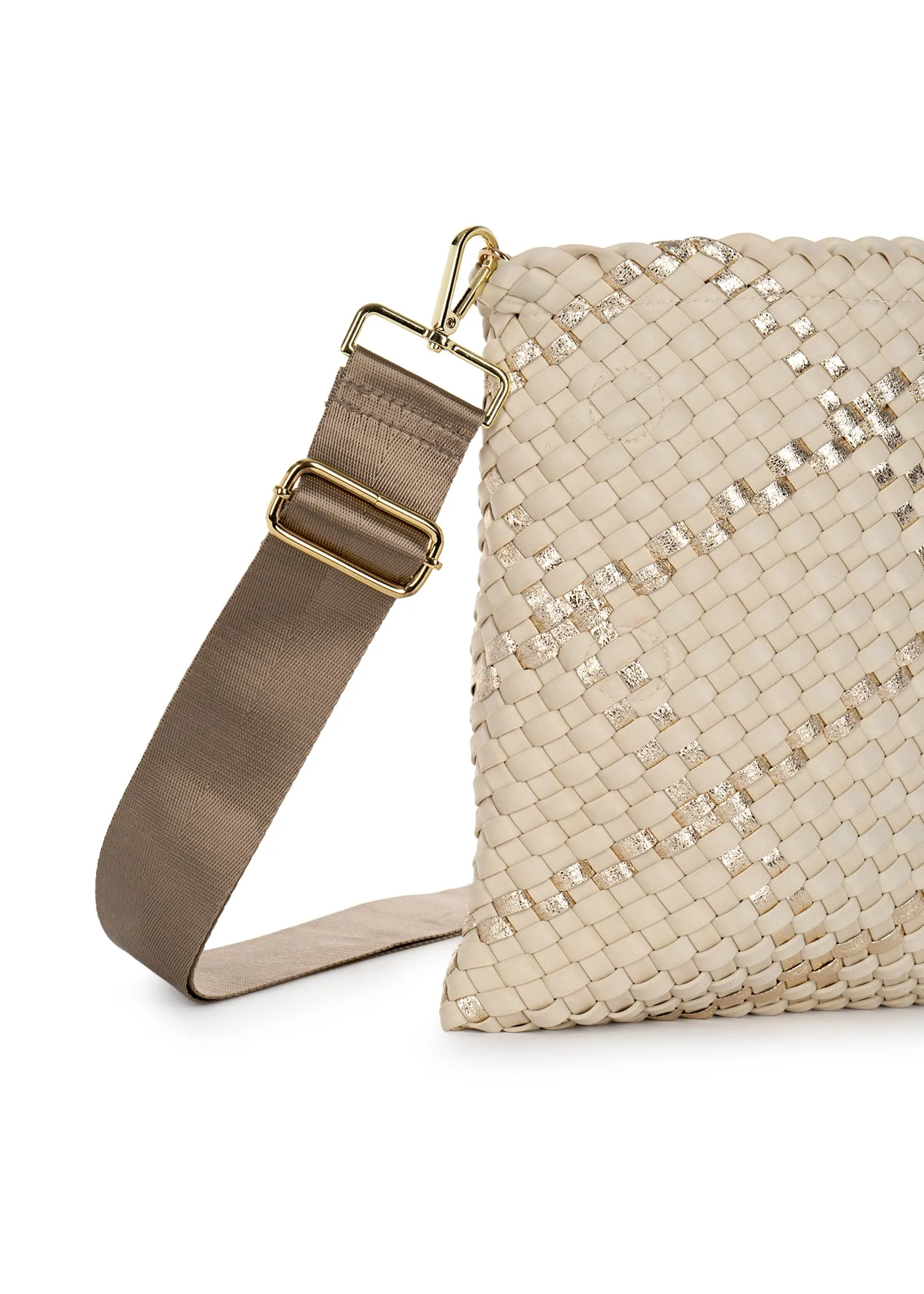 Val Buff Convertible Woven Crossbody