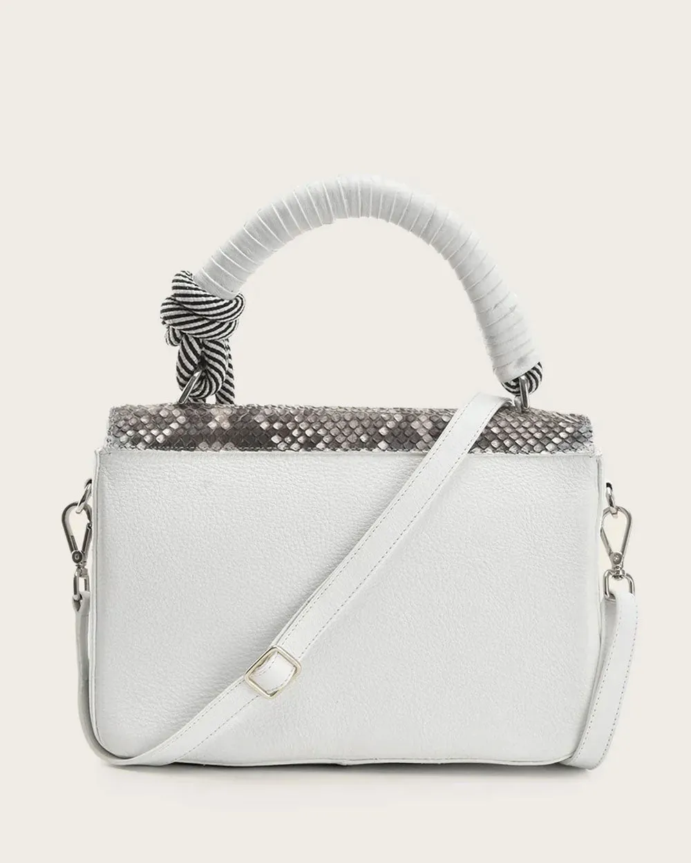 White top handle handbag